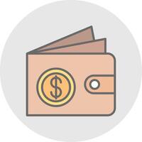 Wallet Line Filled Light Icon vector