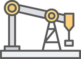 Drilling Rig Line Filled Light Icon vector