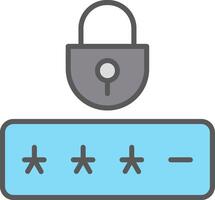 Password Line Filled Light Icon vector