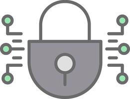 Cyber Security Line Filled Light Icon vector