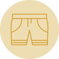 Swim Shorts Line Yellow Circle Icon vector