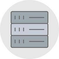 Database Line Filled Light Icon vector