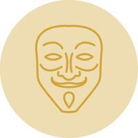 Mask Line Yellow Circle Icon vector