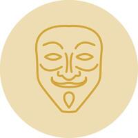 Mask Line Yellow Circle Icon vector