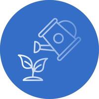 Watering Plants Flat Bubble Icon vector