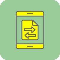 Data Transfer Filled Yellow Icon vector