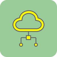 Cloud Computing Filled Yellow Icon vector