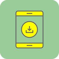 Downloading Data Filled Yellow Icon vector