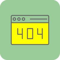 Error 404 Filled Yellow Icon vector