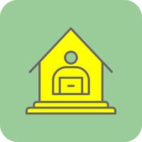 Teleworking Filled Yellow Icon vector