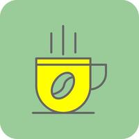 café taza lleno amarillo icono vector