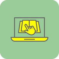 E Learning Filled Yellow Icon vector