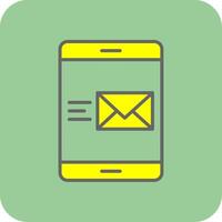 correo electrónico lleno amarillo icono vector