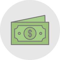Paper Money Line Filled Light Icon vector