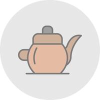 té maceta línea lleno ligero icono vector