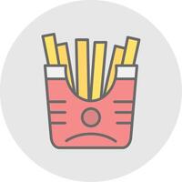 French Fries Line Filled Light Icon vector