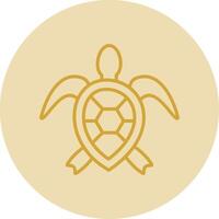 Sea Turtle Line Yellow Circle Icon vector