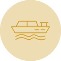 Pedal Boat Line Yellow Circle Icon vector