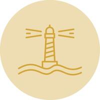 Lighthouse Line Yellow Circle Icon vector