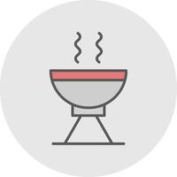 parrilla línea lleno ligero icono vector