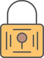 Padlock Line Filled Light Icon vector