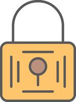 Padlock Line Filled Light Icon vector