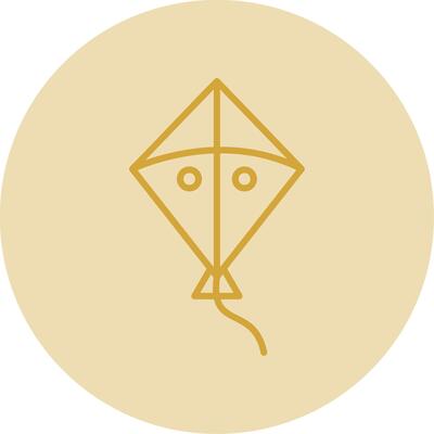Kite Line Yellow Circle Icon