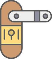 Door Lock Line Filled Light Icon vector