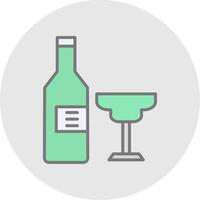 alcohol línea lleno ligero icono vector