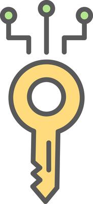 Digital Key Line Filled Light Icon