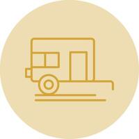 Caravan Line Yellow Circle Icon vector