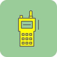 Walkie Talkie Filled Yellow Icon vector