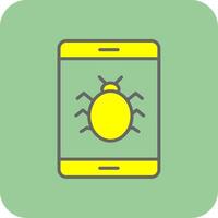 Bug Filled Yellow Icon vector