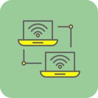 Local Area Network Filled Yellow Icon vector