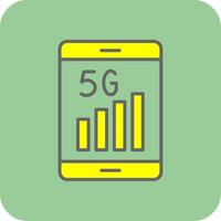 5g lleno amarillo icono vector