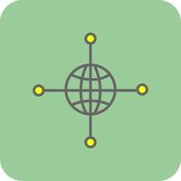 Networking Filled Yellow Icon vector