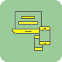 Responsive Website Filled Yellow Icon vector