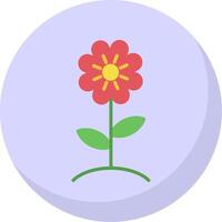 Flower Flat Bubble Icon vector