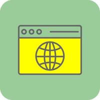 Web Browser Filled Yellow Icon vector