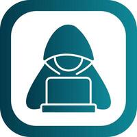 Hacker Filled Yellow Icon vector
