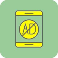 Ad Blocker Filled Yellow Icon vector