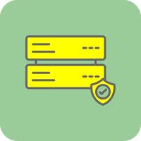 Database Security Filled Yellow Icon vector