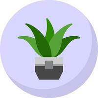 Aloe Vera Flat Bubble Icon vector