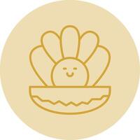 Oyster Line Yellow Circle Icon vector