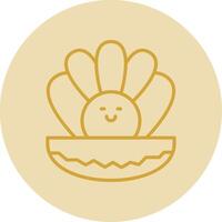 Oyster Line Yellow Circle Icon vector