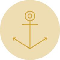Anchor Line Yellow Circle Icon vector