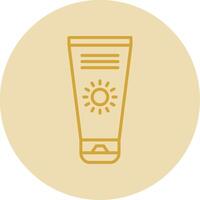 Sun Cream Line Yellow Circle Icon vector
