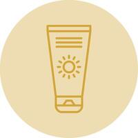 Sun Cream Line Yellow Circle Icon vector