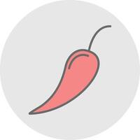 Chilli Line Filled Light Icon vector