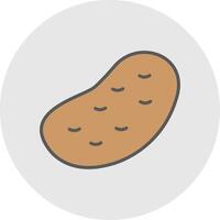 Potato Line Filled Light Icon vector